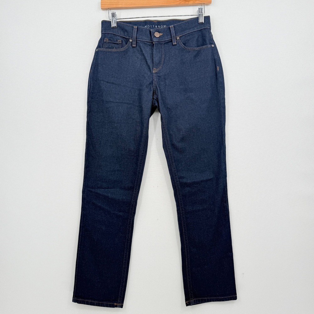 Mott & Bow Straight Leg Boyfriend Jeans Womens 24 x 28 Dark Blue Denim